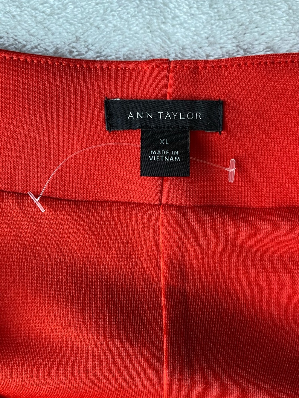 Ann Taylor Twist Front Jersey Dress Crimson Orange sz XL - Picture 10 of 15